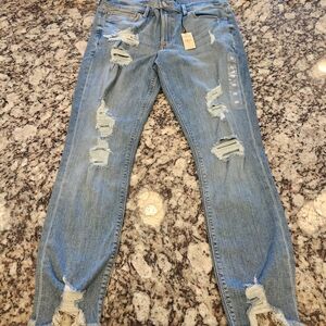 BNWT Express Performance Ankle Legging Mid Rise Distressed Skinny Jeans